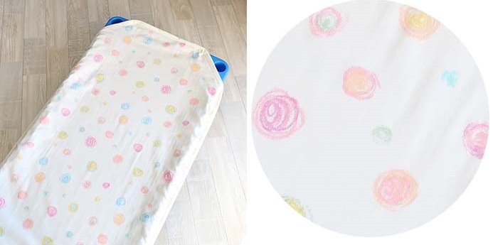 フジキ コットカバー 4重ガーゼ コットカバー 柄入り ダブルガーゼ 96