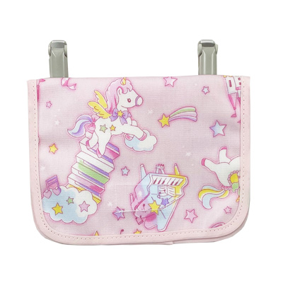 ユニコーン◆ ラミネート　移動ポケット　ハンドメイド　マチあり フジキ 移動ポケット 日本製 キッズポケット ポケットポーチ ウエスト