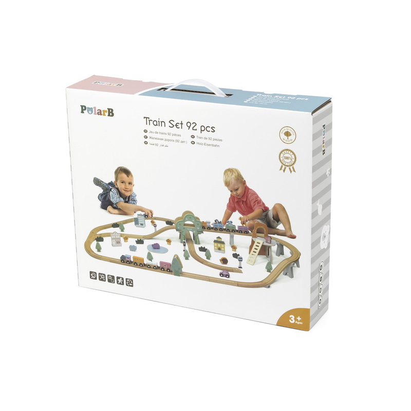 Polar B ポーラービー トレインレールセット 92ピース 木製