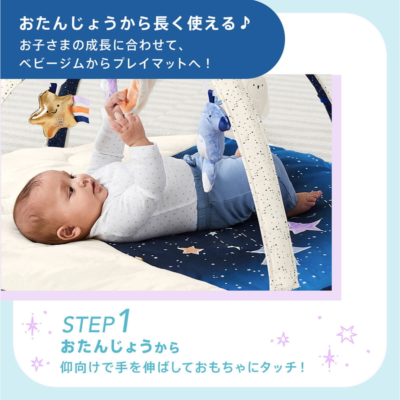 ナイトムーン ベビージム プレイマット SKIP HOP 星 月 ラグ 赤ちゃん