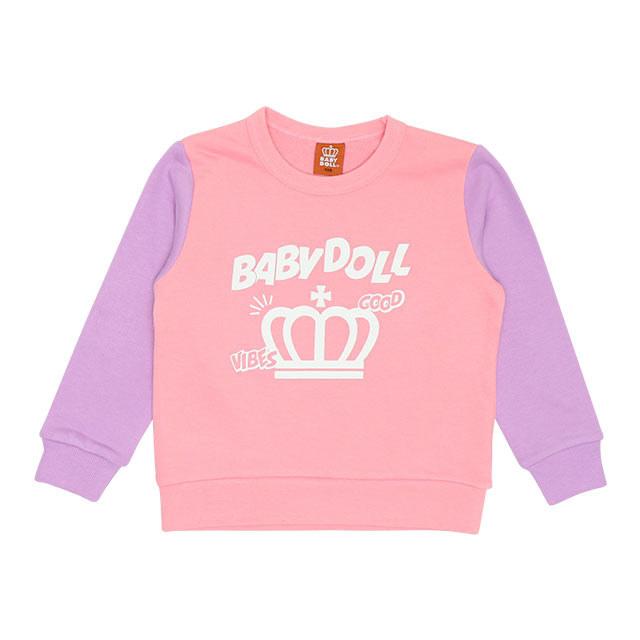 BABY DOLL ベビードール 王冠ロゴ プリントTシャツ 遊び着 女の子 BABYDOLL Tシャツ キッズ 綿100% 男の子 女の子 子供服 総柄