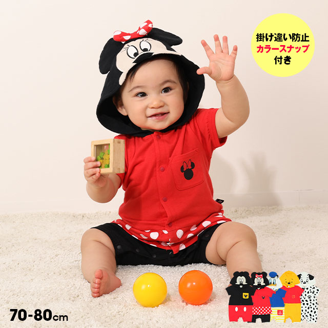 Disney（ディズニー） 【5/8再入荷】 ミッキー ミニー ロンパース 半袖