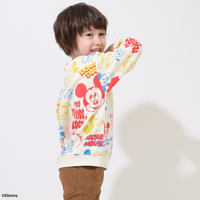 Disney ディズニー 親子ペア トレーナー 子供服 総柄 親子お揃い Disney ディズニー 親子ペア トレーナー 子供服 総柄 親子お揃い