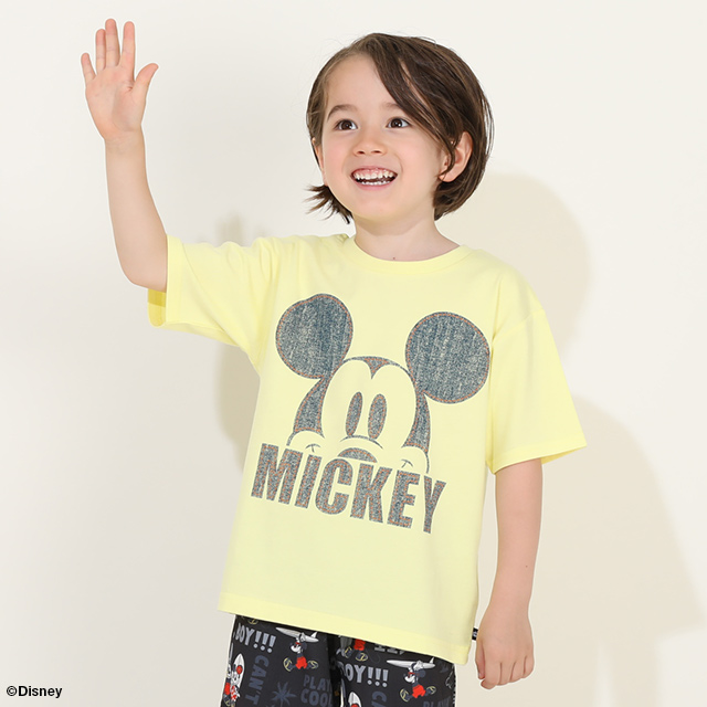 子供服 Tシャツ 親子お揃い ディズニー デニム貼付風 9466K 20%OFF SALE キッズ 男の子 女の子 DISNEY トップス 親子ペア ベビードール BABYDOLL｜babydoll-y｜05