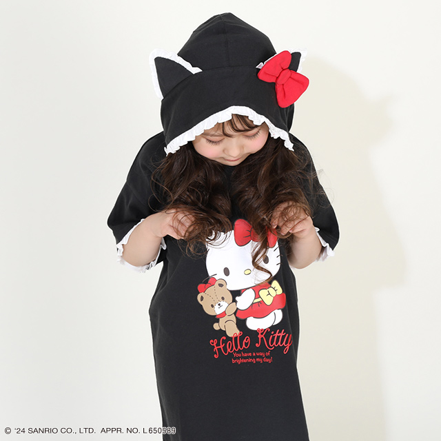 sanrio 綿100% クロミちゃん 服 子供服 フードワンピース