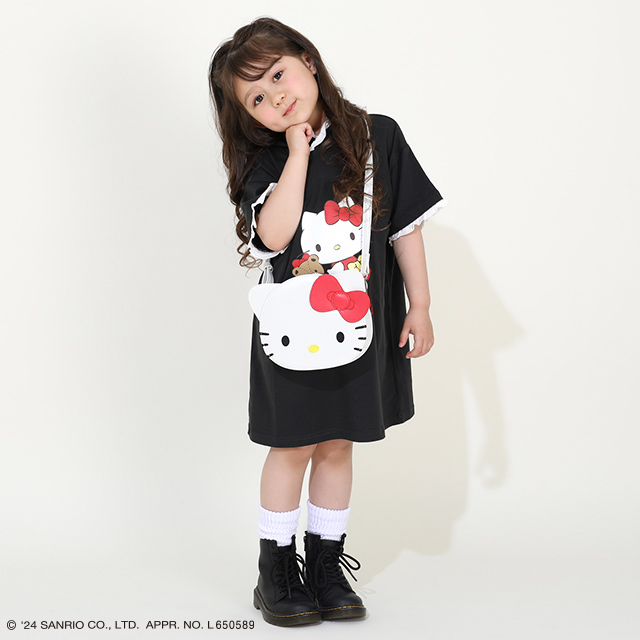 sanrio 綿100% クロミちゃん 服 子供服 フードワンピース