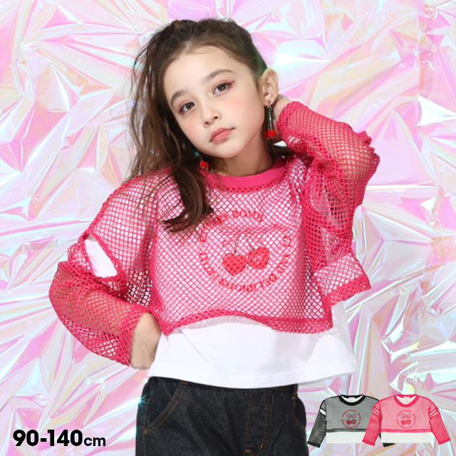 アンサンブル リボンメッシュTシャツセット キッズ 子供服 女の子 BABYDOLL（ベビードール） 綿100% 子供服 Tシャツ キッズ ロンT 女の子