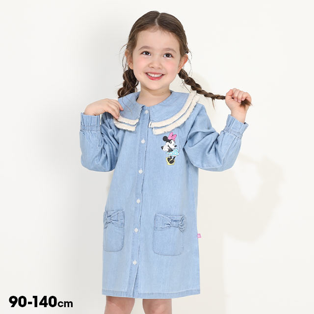 Disney（ディズニー） デニムワンピース キッズ 女の子 綿100