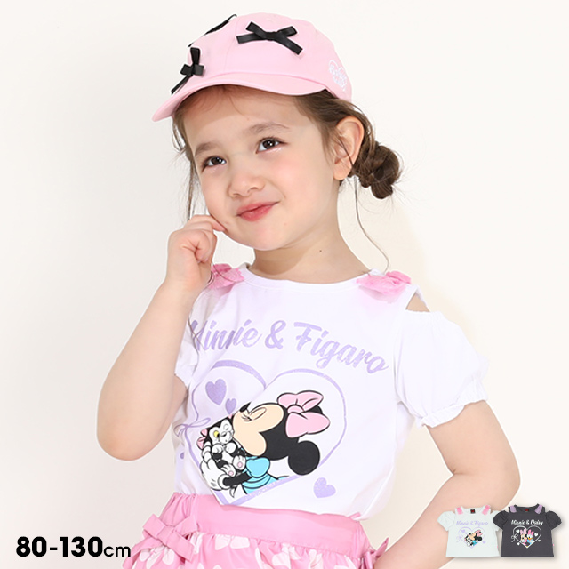Disney（ディズニー） 綿100% ミニー Tシャツ キッズ 女の子 子供服 肩