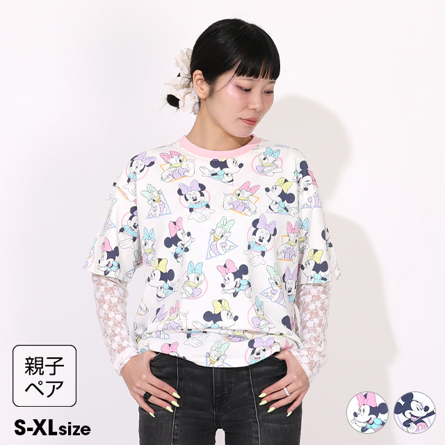 Disney（ディズニー） ミッキー ミニー 親子ペア Tシャツ 大人