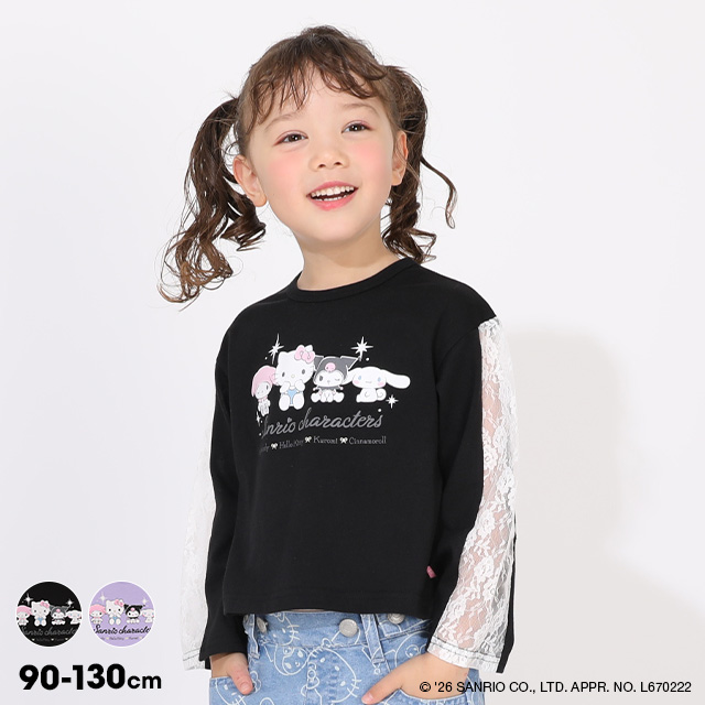 sanrio（サンリオ） キッズ ロンT 子供服 女の子 レース切り替え