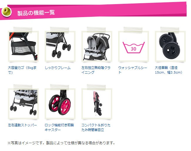 GRACO（グレコ） 二人乗りベビーカー デュオスポーツ ジェミニブラック