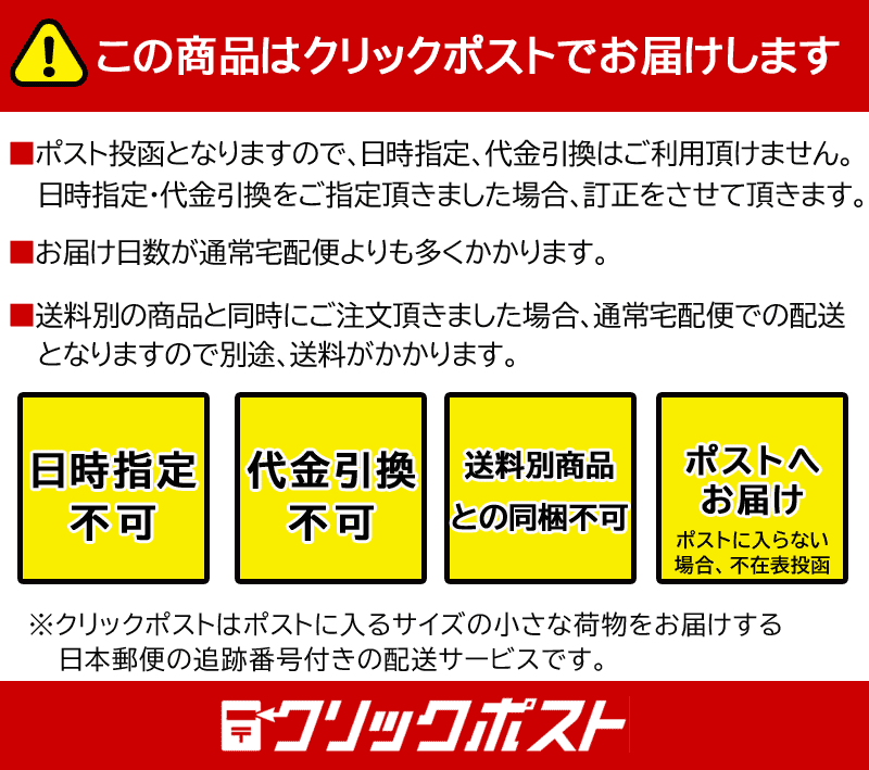 クリックポスト送料と納期の案内