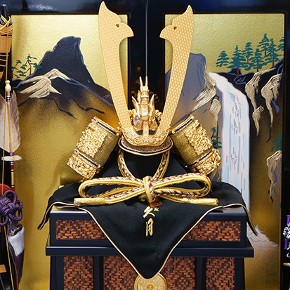 久月 皇帝兜 陣屋屏風飾り【店頭展示品特価 現品限り】 【送料無料