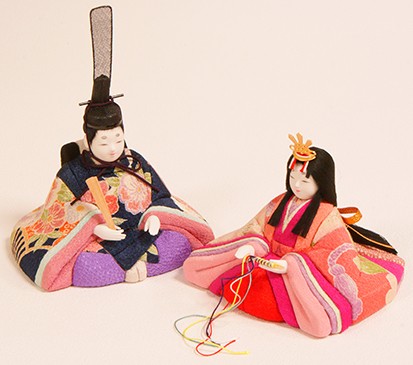 雛人形 親王飾り 春花雛 扇と屏風飾り126 ゆうき作 江戸木目込人形