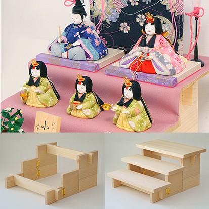 雛人形 小桜雛五人飾り(三段) 202 ゆうき作 江戸木目込人形