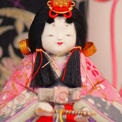 雛人形 小桜雛五人飾り(三段) 202 ゆうき作 江戸木目込人形 【店頭展示
