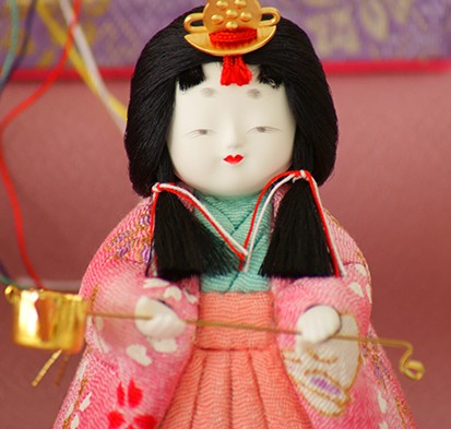 雛人形 小桜雛五人飾り(三段) 208 ゆうき作 江戸木目込人形 【店頭展示
