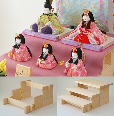 雛人形 小桜雛五人飾り(三段) 208 ゆうき作 江戸木目込人形 【店頭展示
