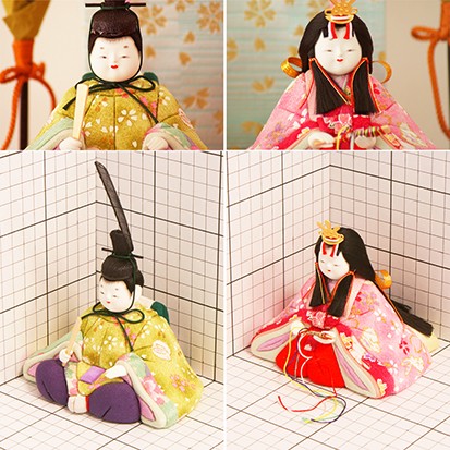 雛人形 小桜雛五人飾り(三段) 208 ゆうき作 江戸木目込人形 【店頭展示
