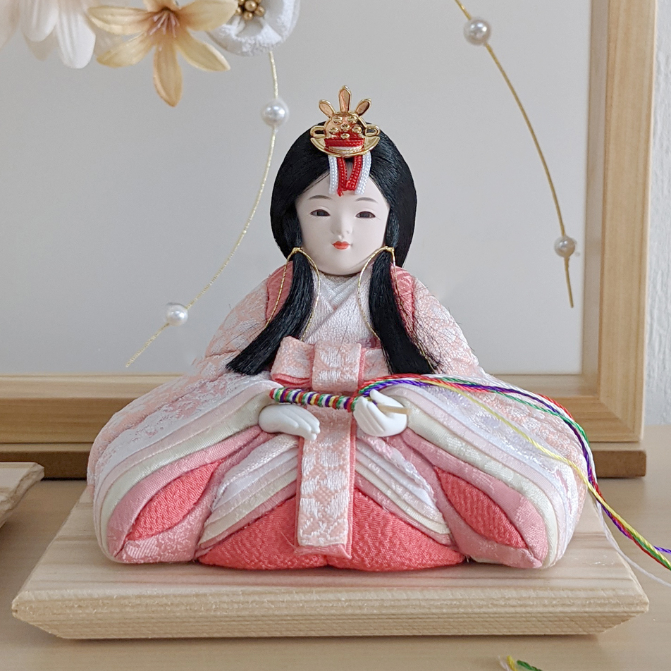 一秀 木目込み 心絆 ここな 雛人形 二人飾り 親王 モダン ひな人形 平