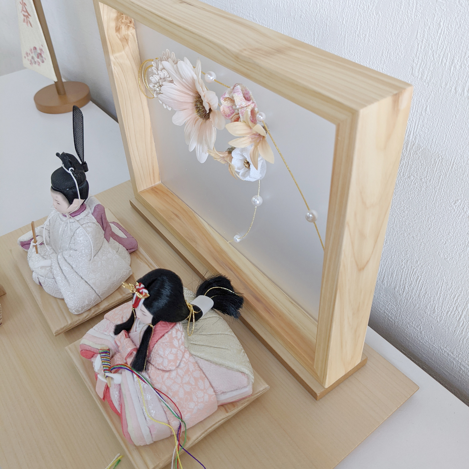 一秀 木目込み 心絆 ここな 雛人形 二人飾り 親王 モダン ひな人形 平