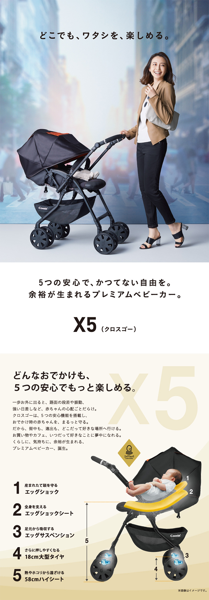 美品 コンビ ホワイトレーベル クロスゴー 4キャス エッグショック UJ コンビ ホワイトレーベル クロスゴー 4キャス エッグショック UJ