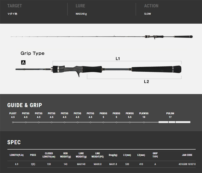 テイルウォーク タイゲーム SSD C69L/FSL OSAKA RUBBER tailwalk