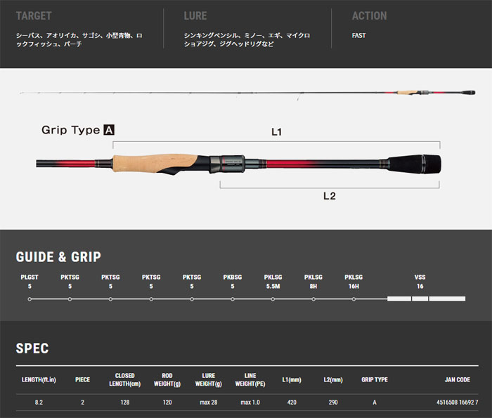 TailWalk クリムゾン　S82ML-F 楽天市場】テイルウォーク クリムゾン S82ML-F tailwalk CRIMSON