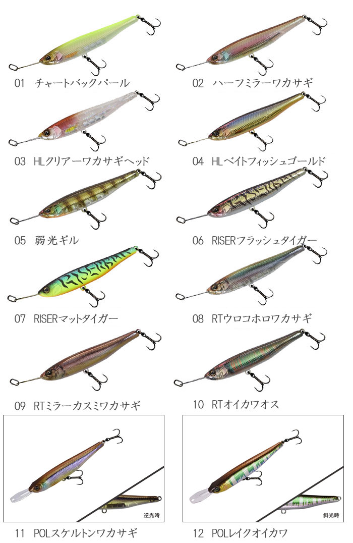 TOP WATER 【全19色】ジャッカル ライザーベイト 007R JACKALL RISER