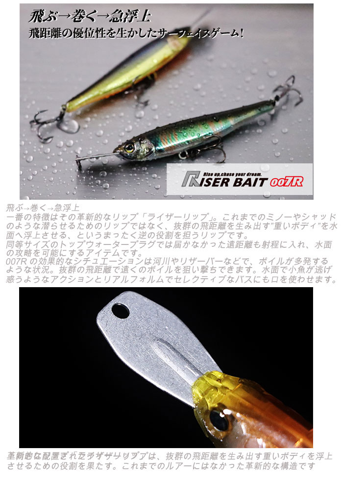 TOP WATER 【全19色】ジャッカル ライザーベイト 007R JACKALL RISER