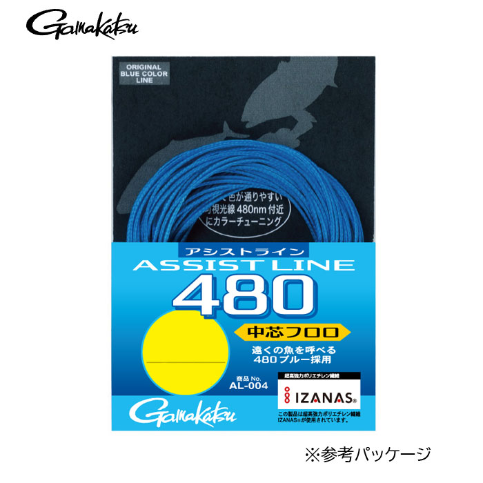 アシストライン Gamakatsu（がまかつ） アシストライン480 中芯フロロ 3m 10号/15号