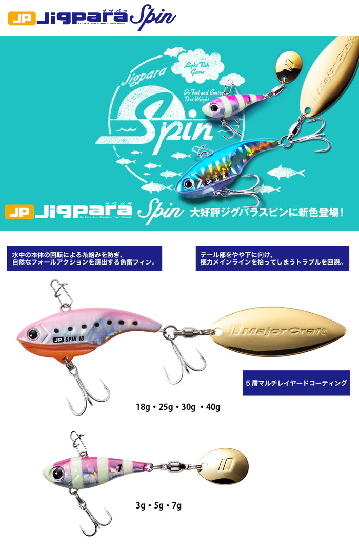 Major Craft - ジグパラ　スピン　4個セット Major Craft メジャークラフト ジグパラ スピン 18g Major Craft
