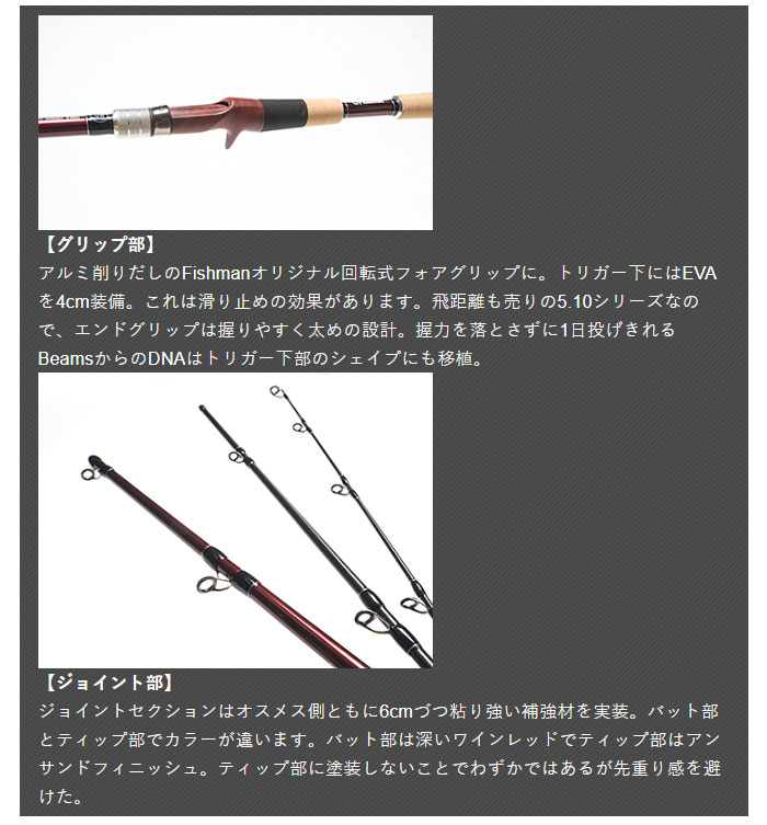 保証書有Fishman フィッシュマン BC4 ブリストコンパクト5.10 LH Fishman B.C.4 5.10XH BRIST compact 【シーバスルアー専門店