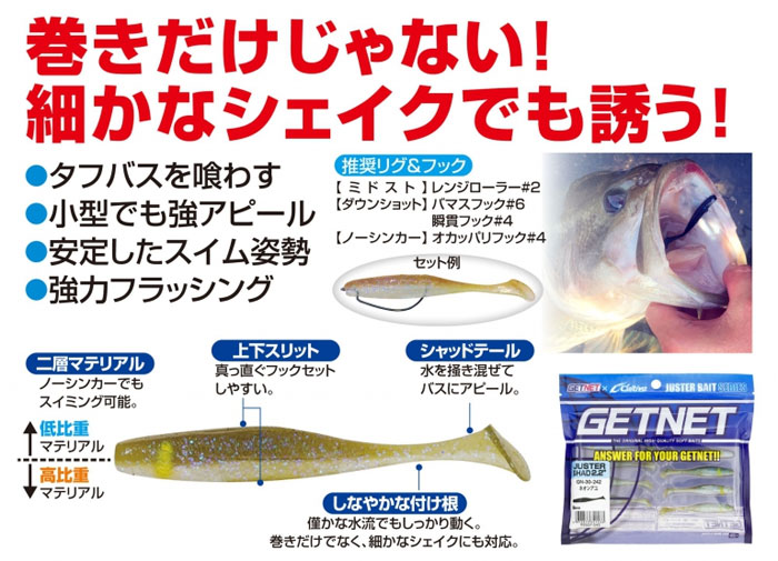 ゲットネット ジャスターシャッド 2.2inch GETNET JUSTER FISH