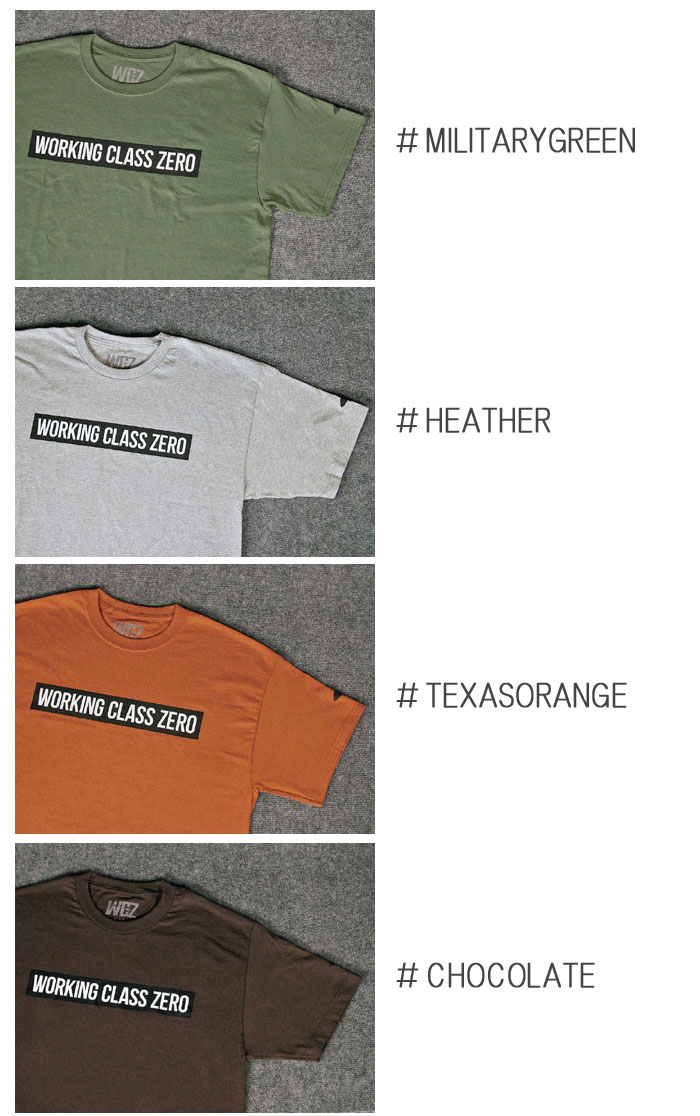 全6色】ワーキングクラスゼロ スタンダードロゴTシャツ