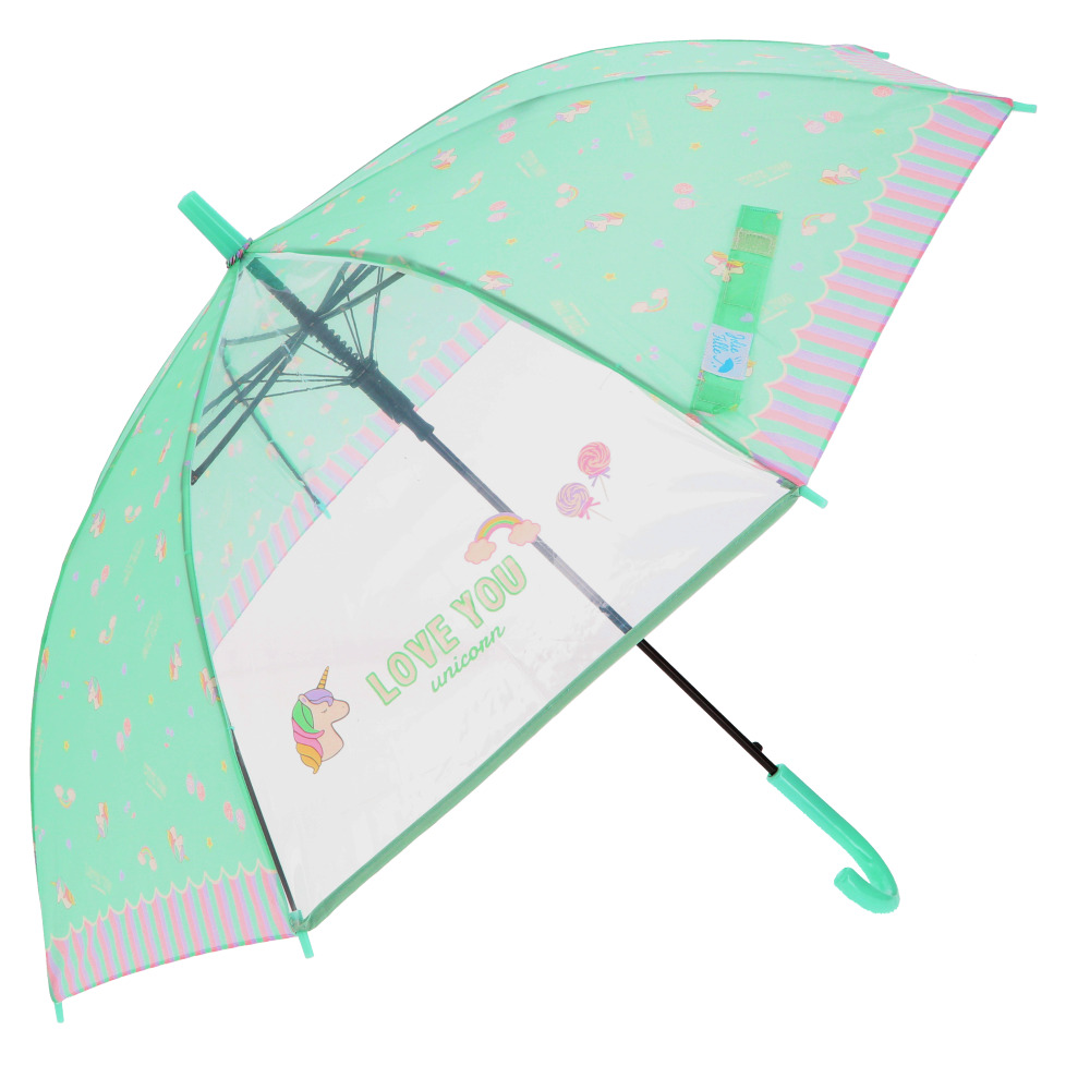 傘 キッズ 子供用 55cm 耐風 耐風傘 丈夫 女の子 透明窓付き 窓付き 透明窓 雨傘 傘 雨具...