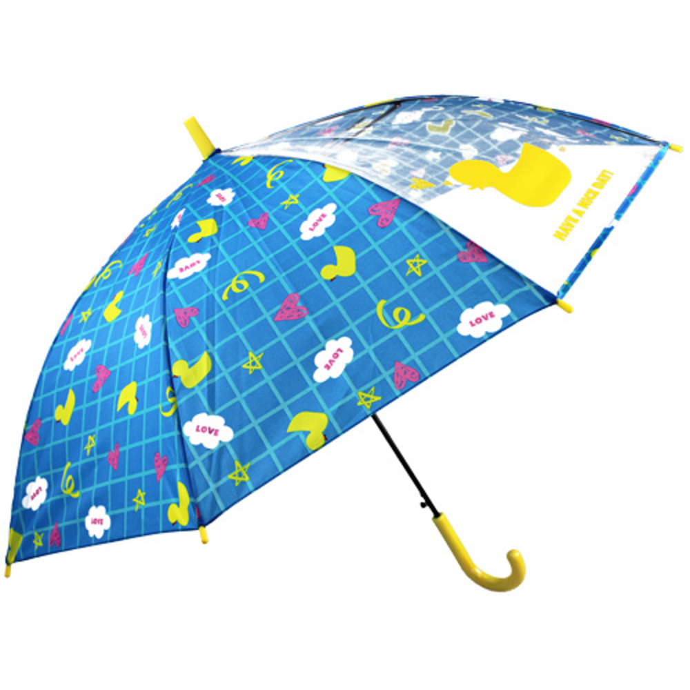 傘 子供 ジャンプ傘 おしゃれ ワンタッチ キッズ こども 子ども用 小学生 女の子 55cm かわいい シンプル 1コマ 透明窓 グラスファイバー 丈夫 折れにくい | BACKYARD FAMILY | 07