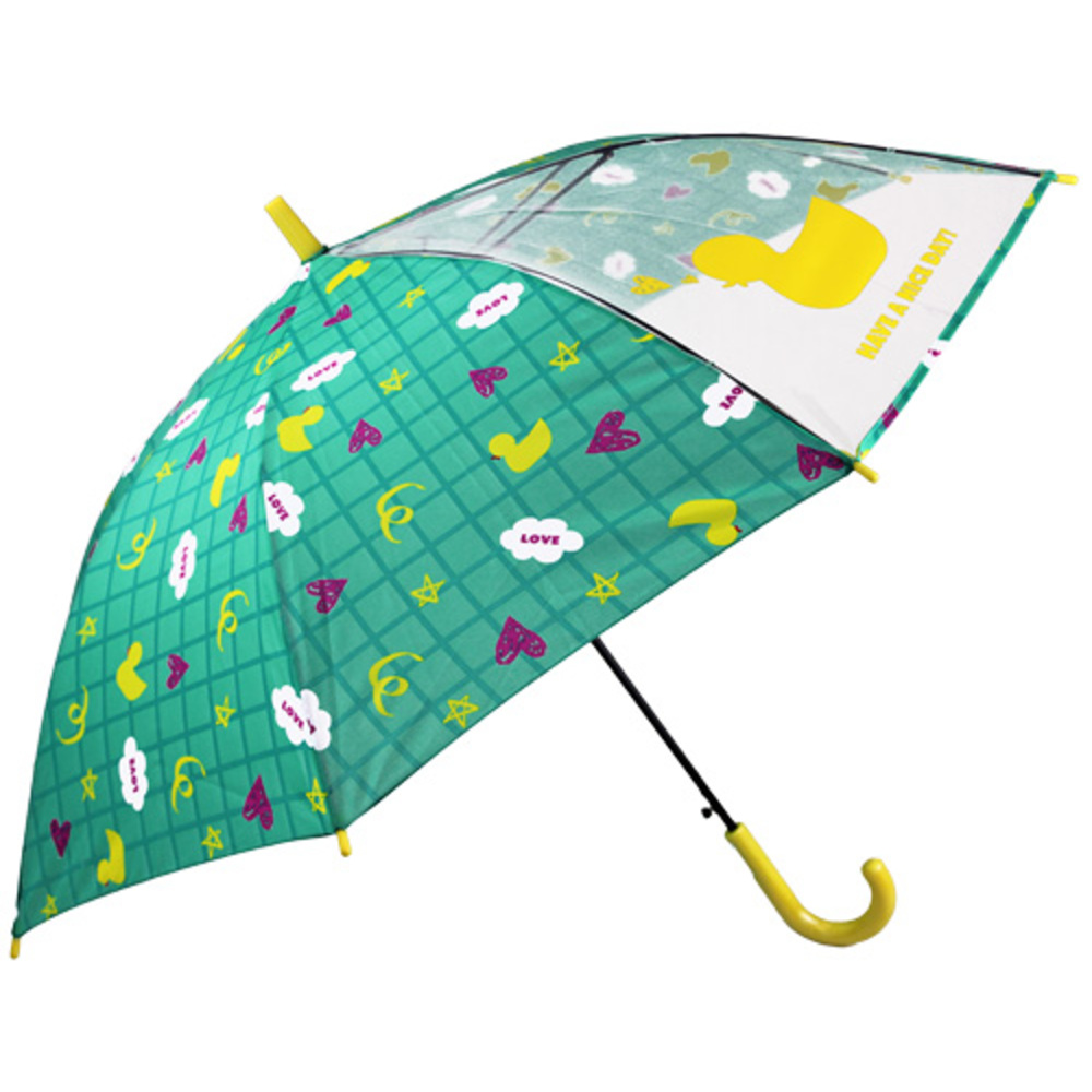 傘 子供 ジャンプ傘 おしゃれ ワンタッチ キッズ こども 子ども用 小学生 女の子 55cm かわいい シンプル 1コマ 透明窓 グラスファイバー 丈夫 折れにくい | BACKYARD FAMILY | 08