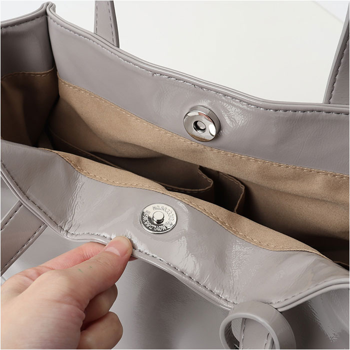 カシュカシュ cachecache バッグ 01-00-76454 通販 トートバッグ ソフトエナメルスクエア手提げトートS 手提げ レディース ミニトート 合皮 カシュカシュ | cache cache | 20