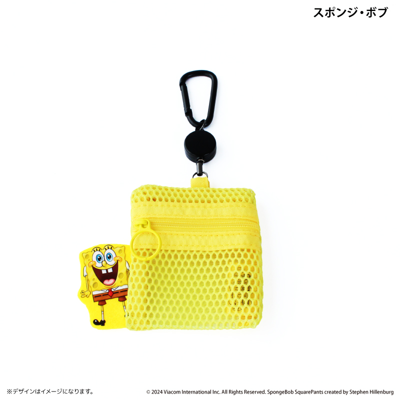 Yahoo! Yahoo!ショッピング(ヤフー ショッピング)スポンジボブ グッズ 通販 スポンジ・ボブ メッシュポーチ リール付き ポーチ 小さめ ミニポーチ メッシュ 小物入れ のびるリール 化粧ポーチ カラビナ付き