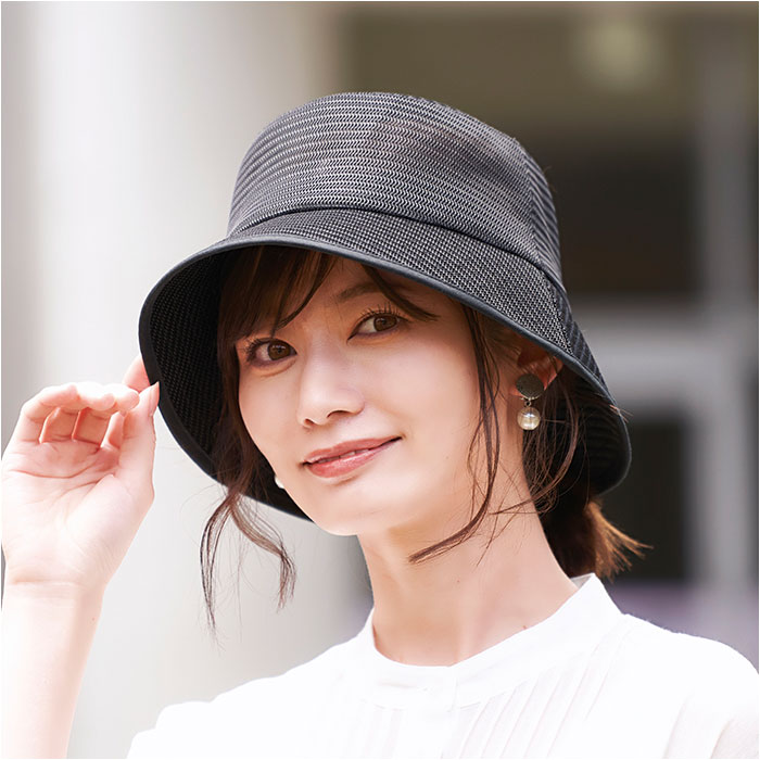 帽子 レディース バケット ハット 通販 洗えるメッシュバケットハット uv カット 紫外線対策 バケットハット ぼうし ブラック アイボリー 夏 メッシュ | ブランド登録なし