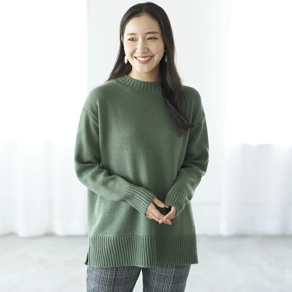 ニット レディース 長袖 通販 セーター トップス ハイネック ゆったり