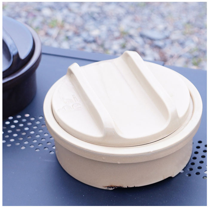 ハイム 通販ハイム hime 土鍋 一人用 クッカー ソロキャンプ 鍋 なべ 調理器具 ソロ 直火 陶器 波佐見焼 キャンプ用品 おしゃれ 防災 食洗機対応 日本製 | アール | 10