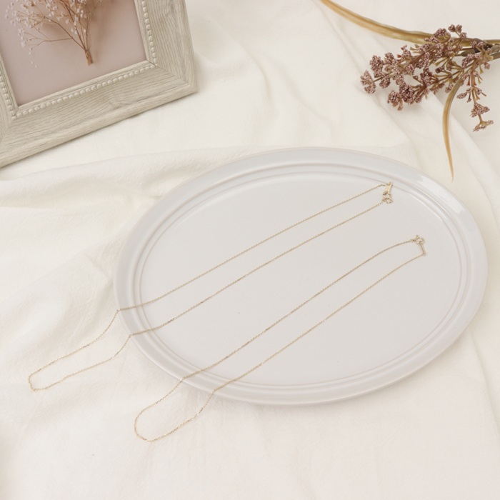 金 ネックレス 10金 通販 日本製 ネックレスチェーン チェーンネックレス 10K 長さ40cm チェーン k10 太さ0.8mm カット小豆ネックレス 金の画像