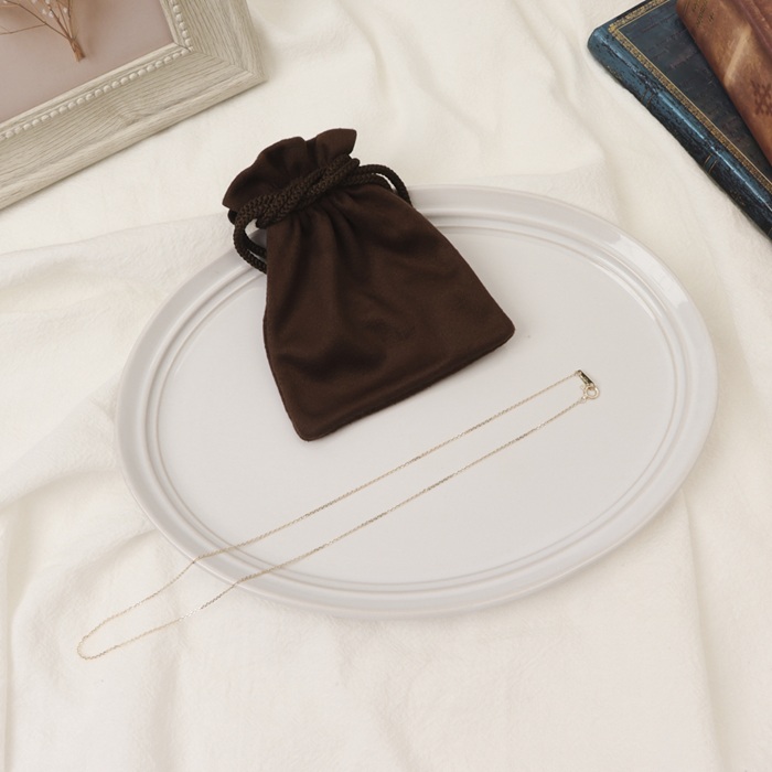 金 ネックレス 10金 通販 日本製 ネックレスチェーン チェーンネックレス 10K 長さ40cm チェーン k10 太さ0.8mm カット小豆ネックレス 金の画像