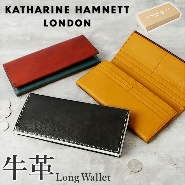 katharine hamnett キャサリン ハムネット 長財布 本革 財布 薄い長財布 お財布 さいふ ウォレット 革 レザー 大容量 薄い :kh58706:BACKYARD FAMILY バッグタウン