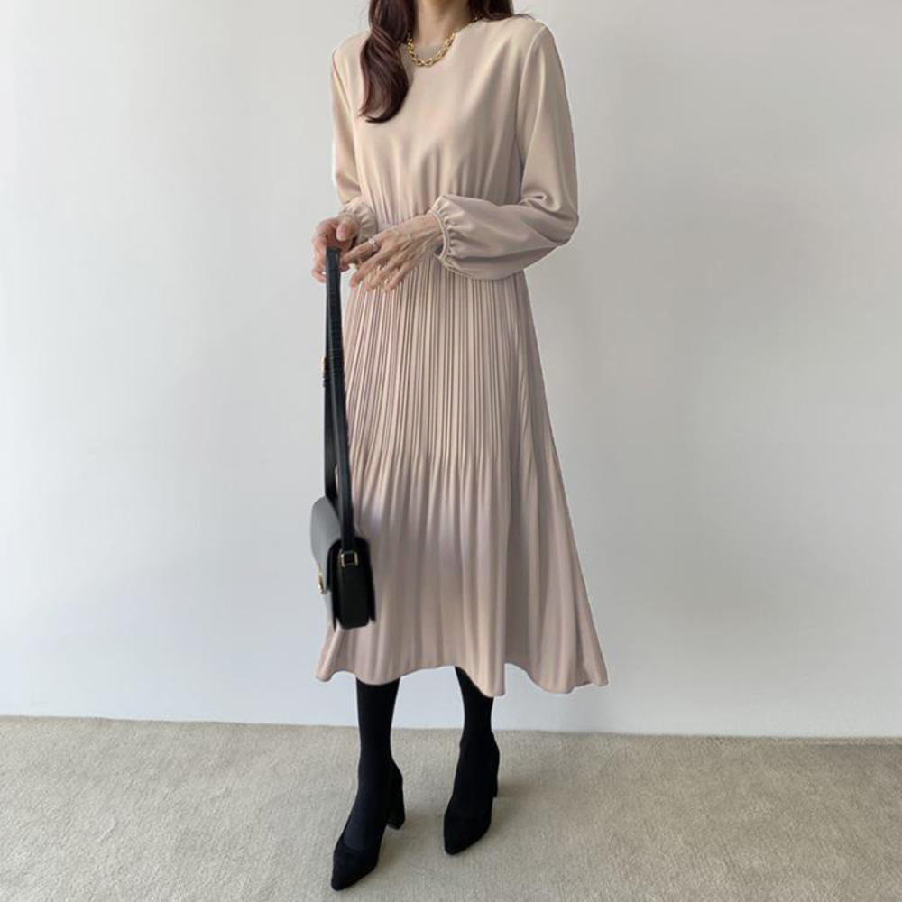 ワンピース 通販ワンピース 長袖 きれいめ 秋冬 ロングワンピース フォーマル ロング丈 プリーツ おしゃれ シンプル かわいい 大人可愛い 通勤 無地 謝恩会 結 | ブランド登録なし | 03