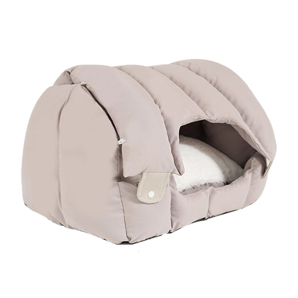 りーcドーム型グレーのペットハウス 送料無料 犬 猫 PET HOUSE ペットハウス 折りたたみ 犬ハウスドーム型