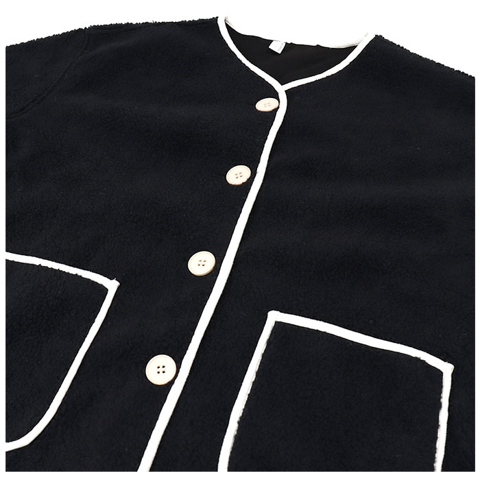 ボア ジャケット レディース 通販 ノーカラー アウター コート ブルゾン おしゃれ もこもこ ふわふわ ショート丈 ゆったり 暖かい あったか 大人 秋 冬 | BACKYARD FAMILY | 09